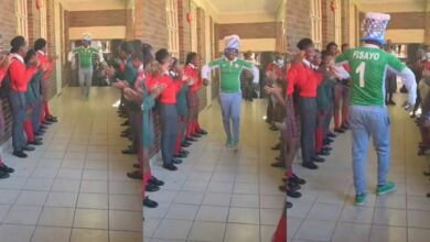 Nigerian teacher holds victory parade with his South African students