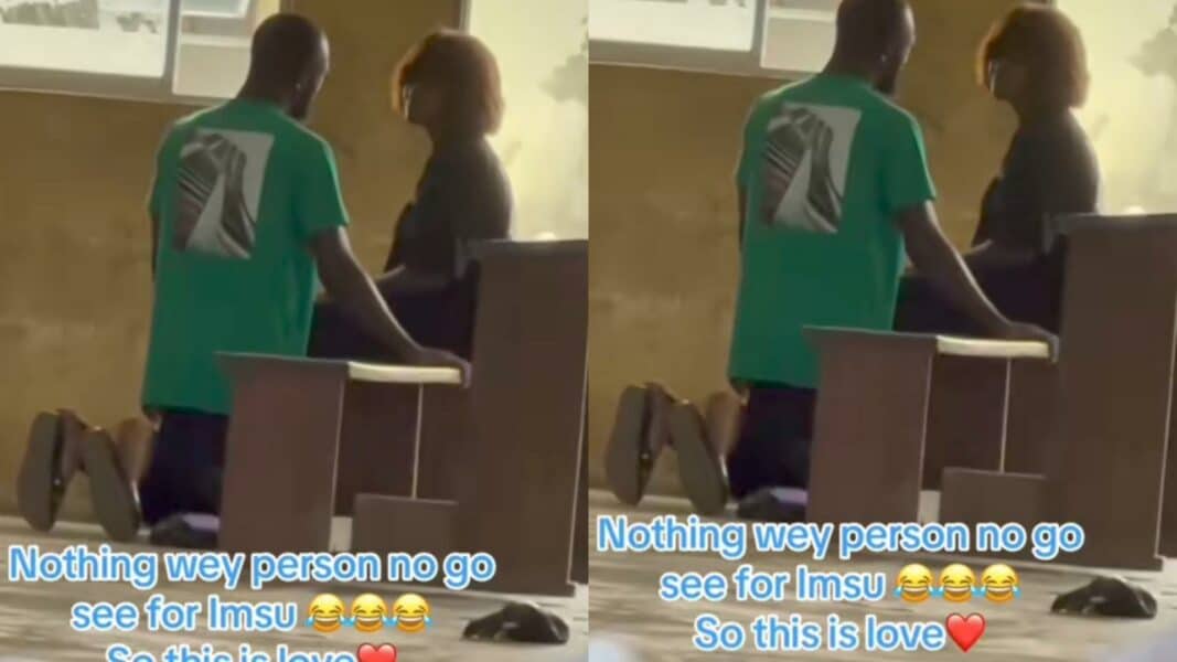 "Nothing person no go see for IMSU" – Man goes on his knees in public to beg girlfriend