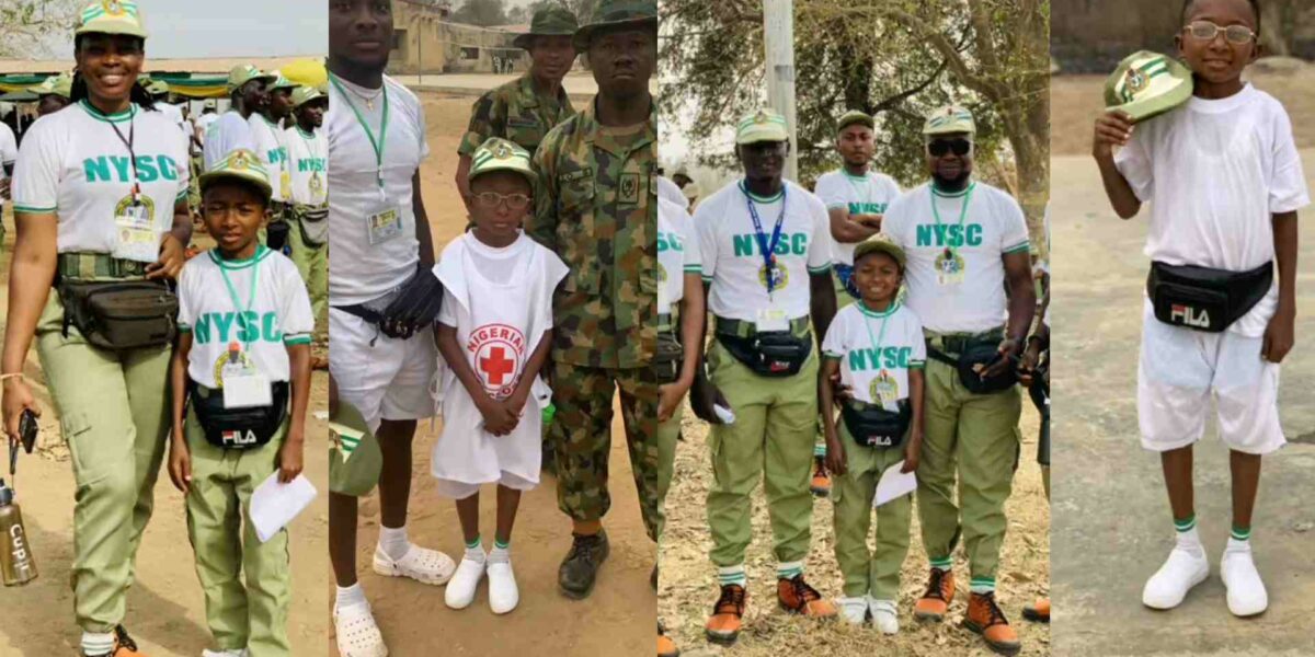 "Where him jungle boots?" – Corper with unique hight celebrates as he commences NYSC