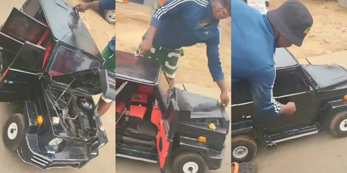 Talented Nigerian man builds remote controlled toy car