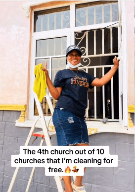 lady cleaning churches free cleans 