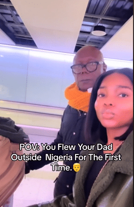 "I singlehandedly made this happen" – Lady excited as she flies dad to UK for the first time 
