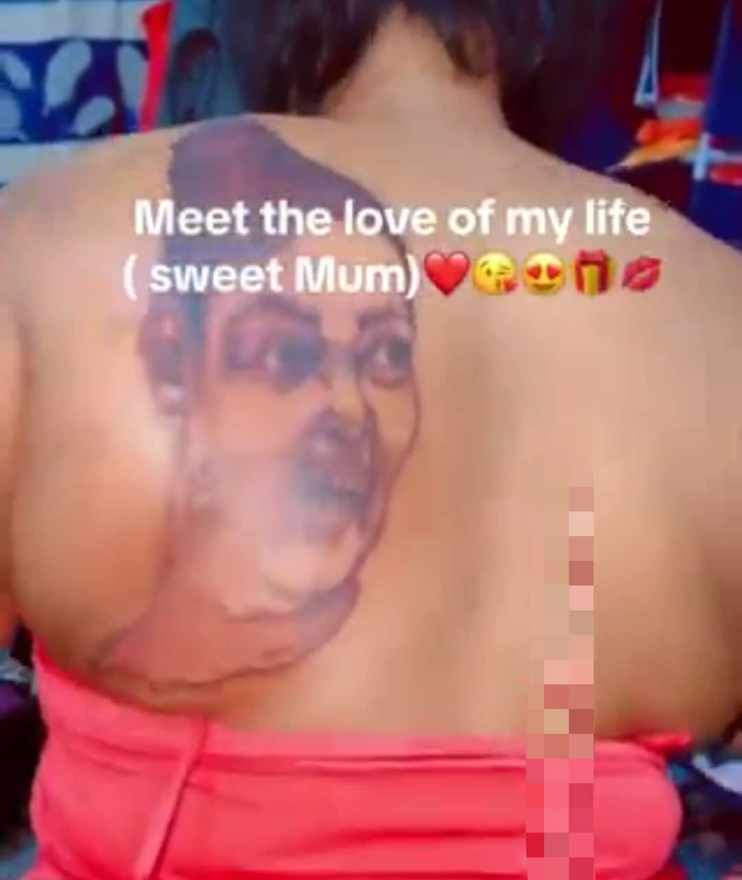 "Meet the love of my life, my sweet mum" - Ghanaian lady breaks the Internet as she dedicates tattoo to her mother