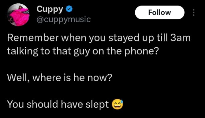 DJ Cuppy reminds ladies of their past relationships 