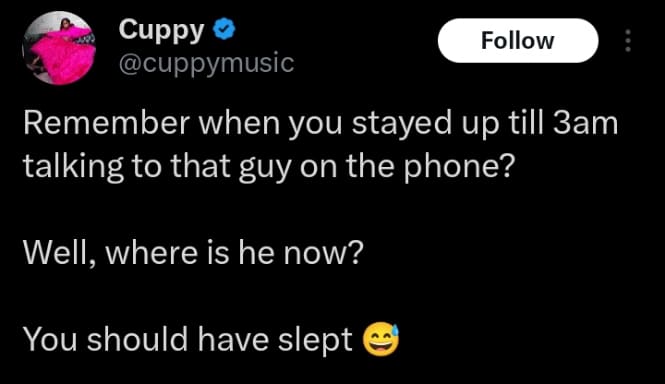 DJ Cuppy reminds ladies of their past relationships