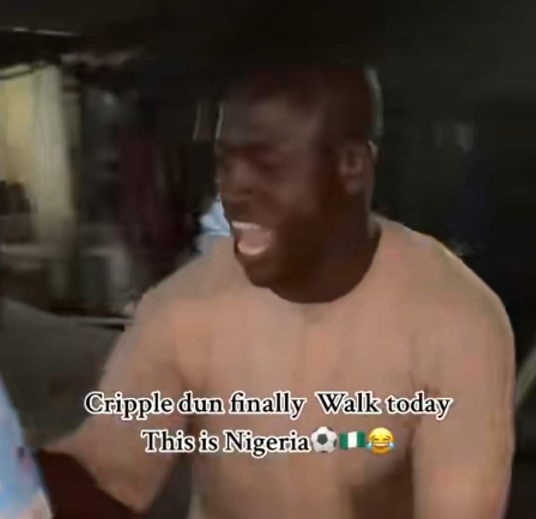 Miraculous moment alleged 'Cripple' walks as Nigeria defeats South Africa, clinches AFCON finals spot