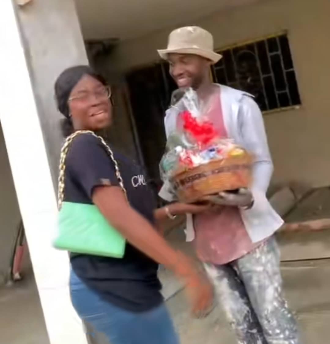 "Luckiest man on the planet" - Congolese lady surprises painter boyfriend with heartwarming valentine's gifts