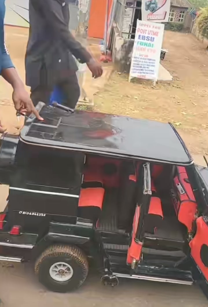 Man builds remote controlled toy car 