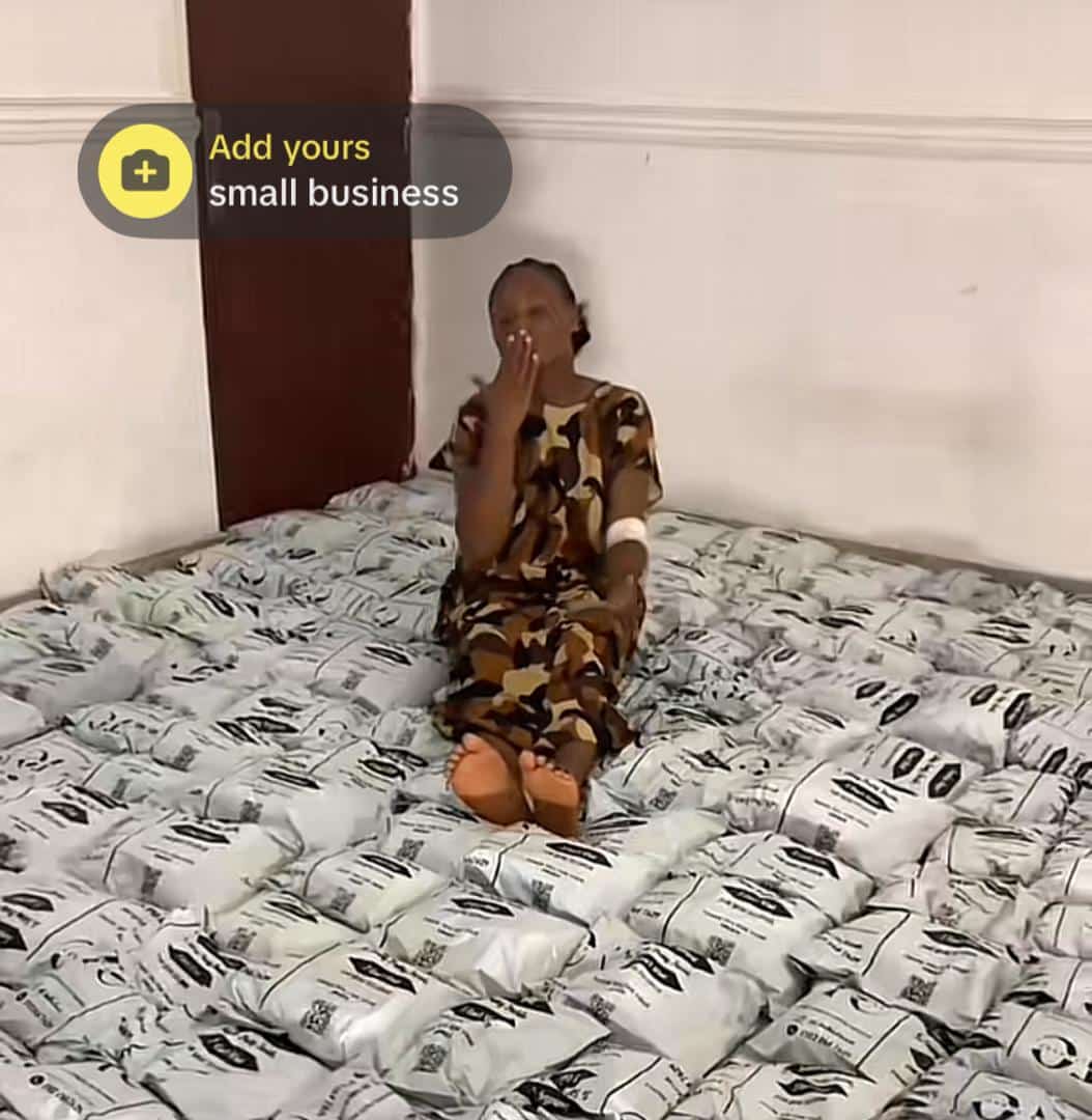 Lady celebrates six figures earning from her business, flaunts huge orders