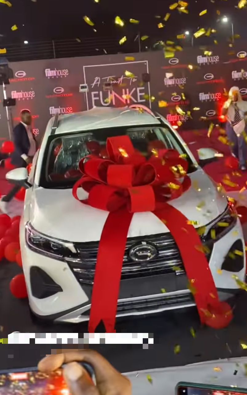 "Rich getting richer" - Outrage as Funke Akindele receives brand new car gift