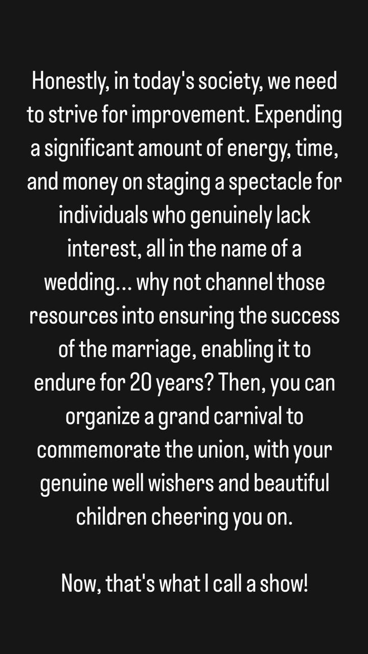 Ka3na slams people who are keen on a lavish wedding