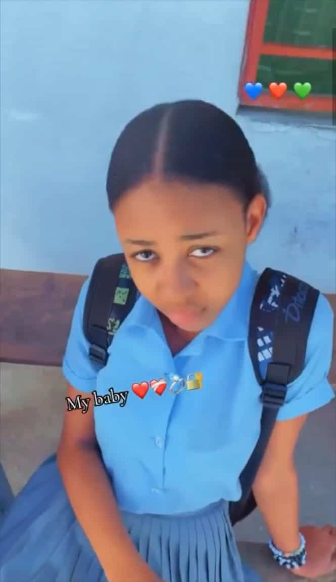 Secondary school student flaunts his beautiful girlfriend