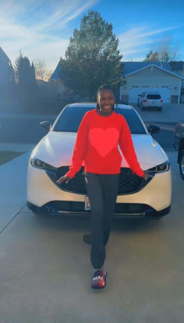 Lady flaunts new car one week after relocating to United States