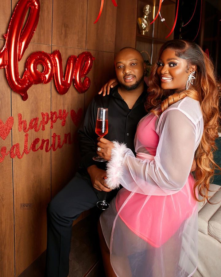 Chizzy Alichi and her husband on Valentine's Day