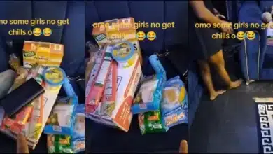 man female friend food stuffs groceries