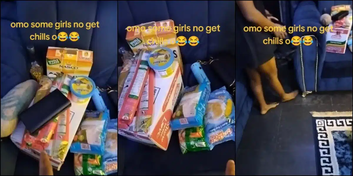 man female friend food stuffs groceries