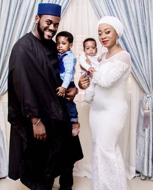 Deyemi Okanlawon, his wife Damilola and their children