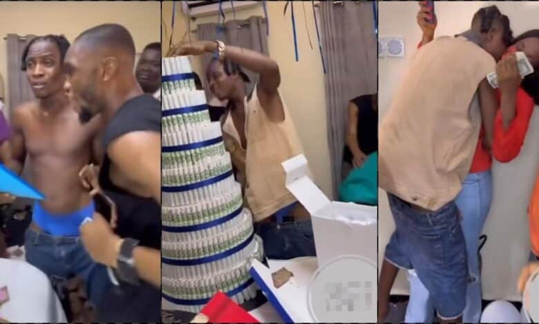 Man in tears as he gets surprise PS5, money cake, other gifts from girlfriend