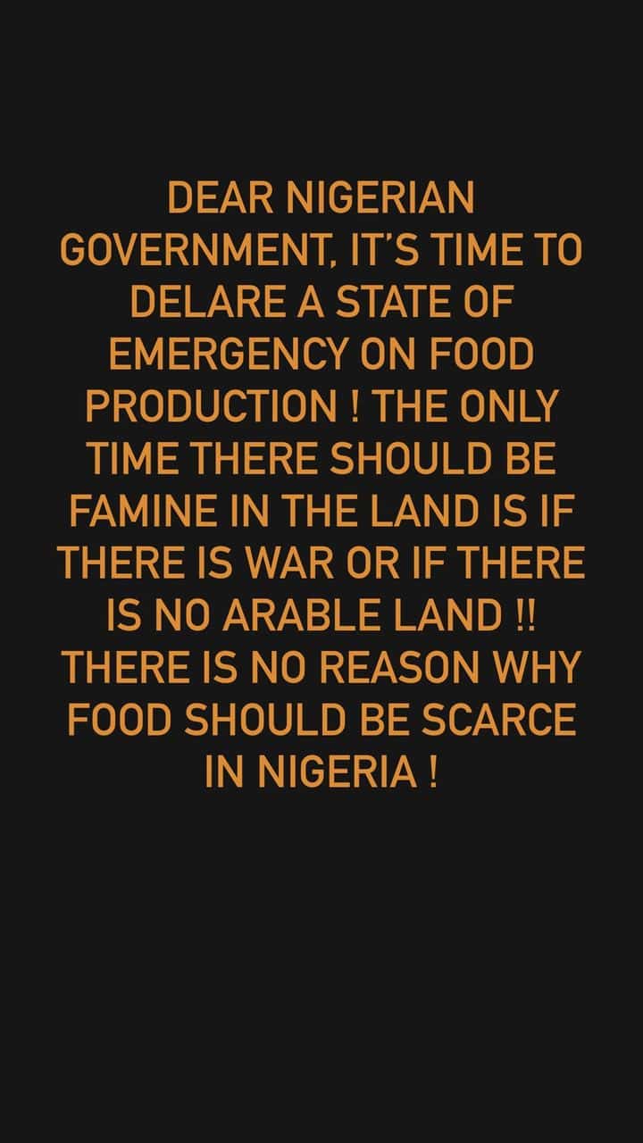 Seun Jimoh food scarcity in Nigeria 