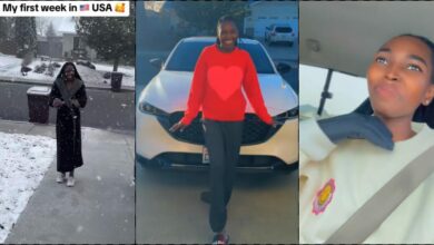 Lady flaunts new car one week after relocating to United States