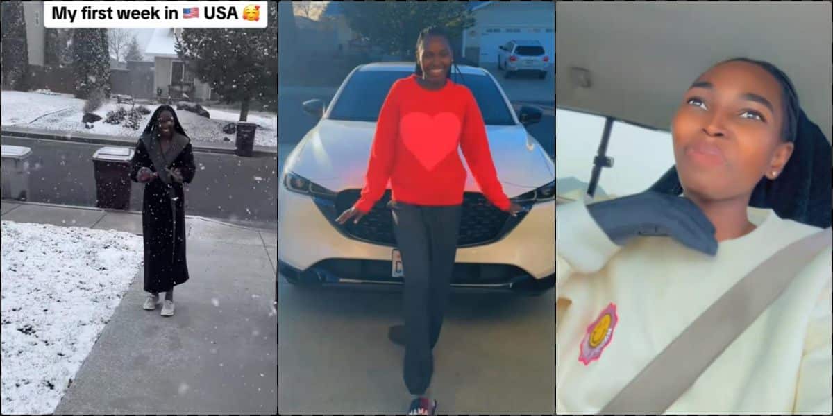 Lady flaunts new car one week after relocating to United States