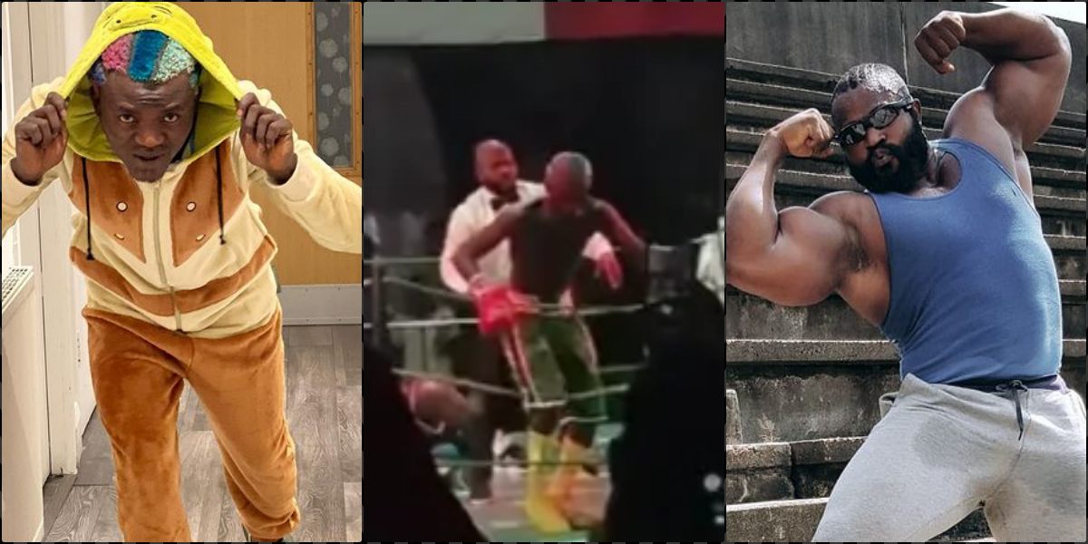 Moment Portable knocks out Kizz Daniel’s bouncer in a boxing match
