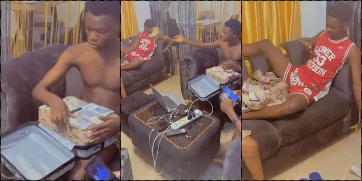Nigerian big boy gifts sibling stash of money on his 19th birthday
