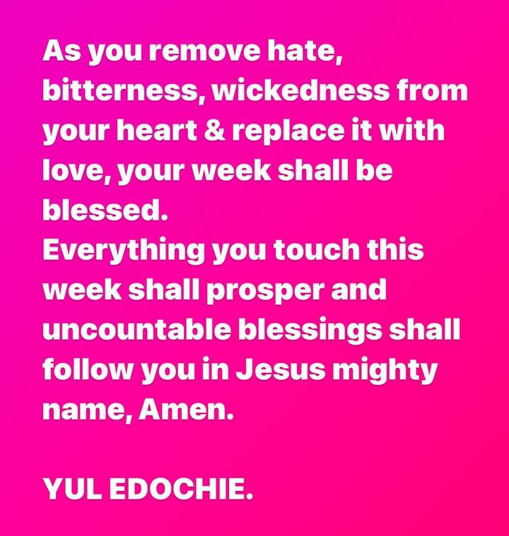 Yul Edochie preaches against wickedness and hate 