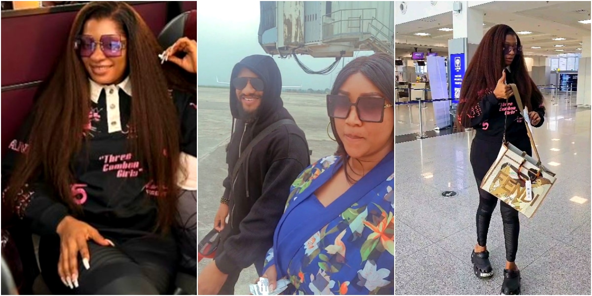 "Pablo and Pablet" - Reactions as Yul and Judy Austin share video at Asaba airport hours after May Edochie touched down in Dubai