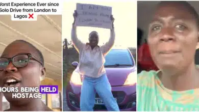 "I've been held hostage" - Nigerian lady driving from London to Lagos cries out
