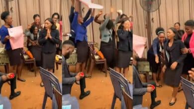 Lady's reaction proposal proposes Church