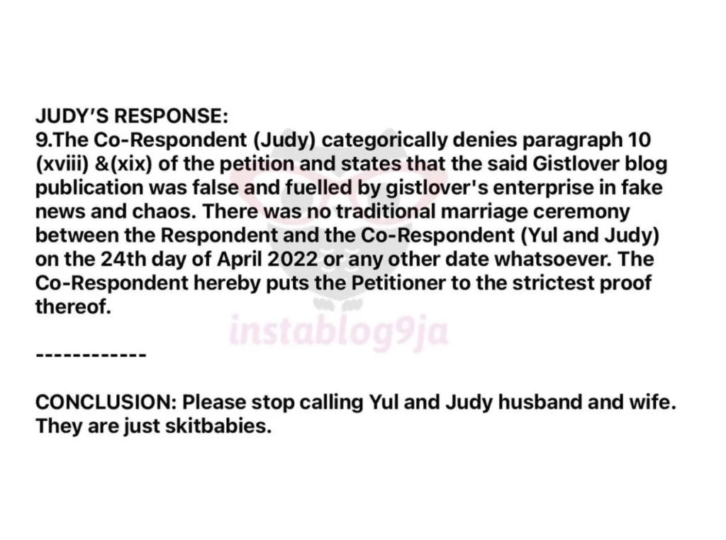 “Yul claimed he never married Judy and they were just acting skits” — May’s Lawyer reveals 