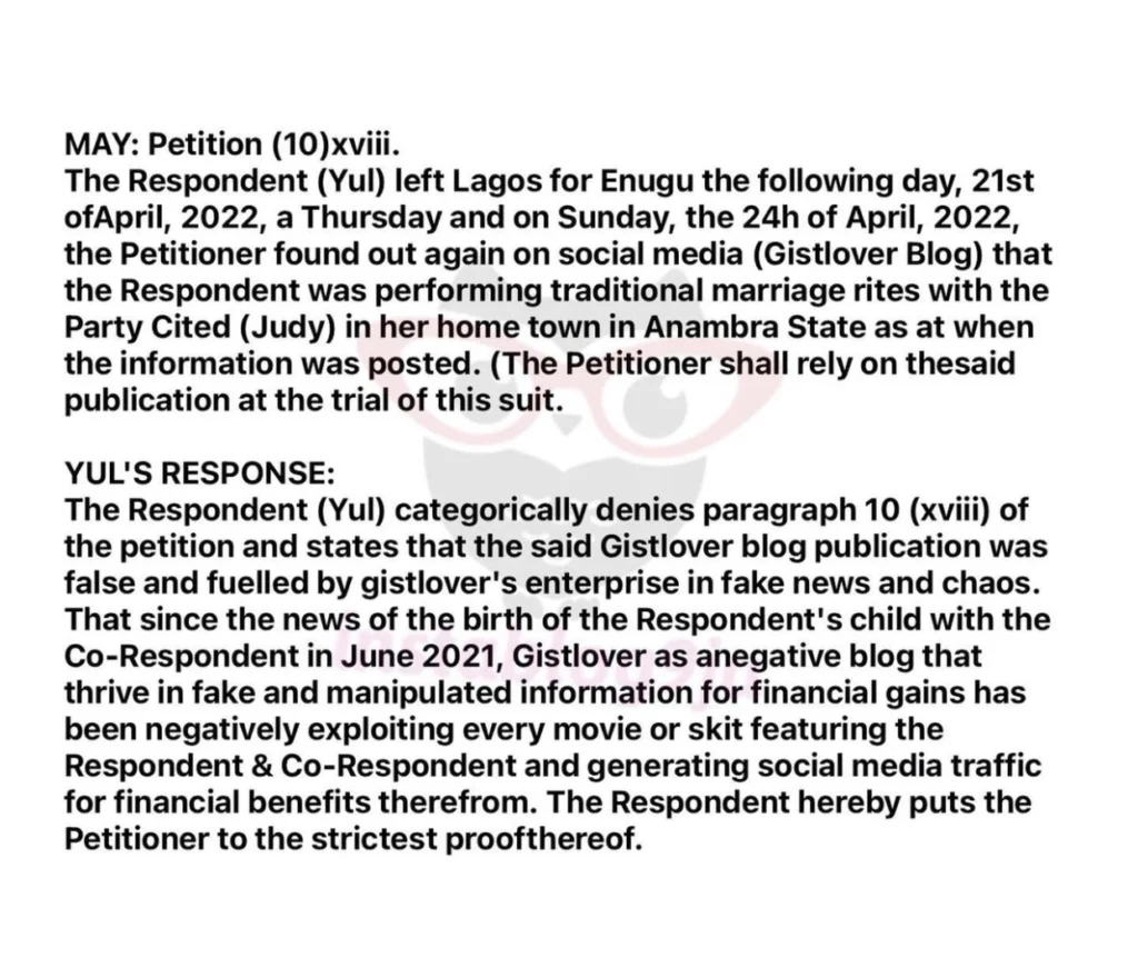 “Yul claimed he never married Judy and they were just acting skits” — May’s Lawyer reveals 