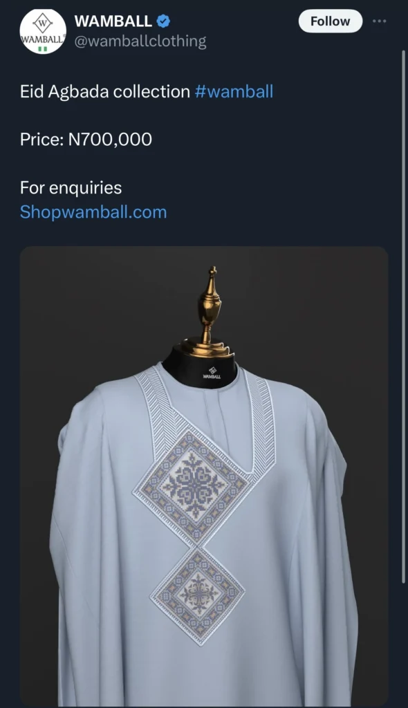 “This one na alagbada ina” — See the Nigerian Agbada worth only N700k