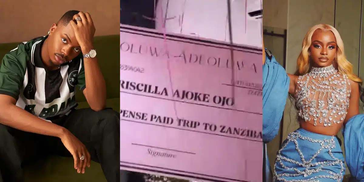 “What if they’re secretly dating” — Netizens wonder as Enioluwa gifts Priscilla Ojo paid trip to Zanzibar for her birthday