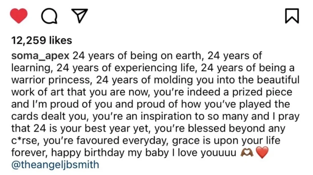 Fans worry as Soma takes to his Instagram to edit his birthday post for Angel