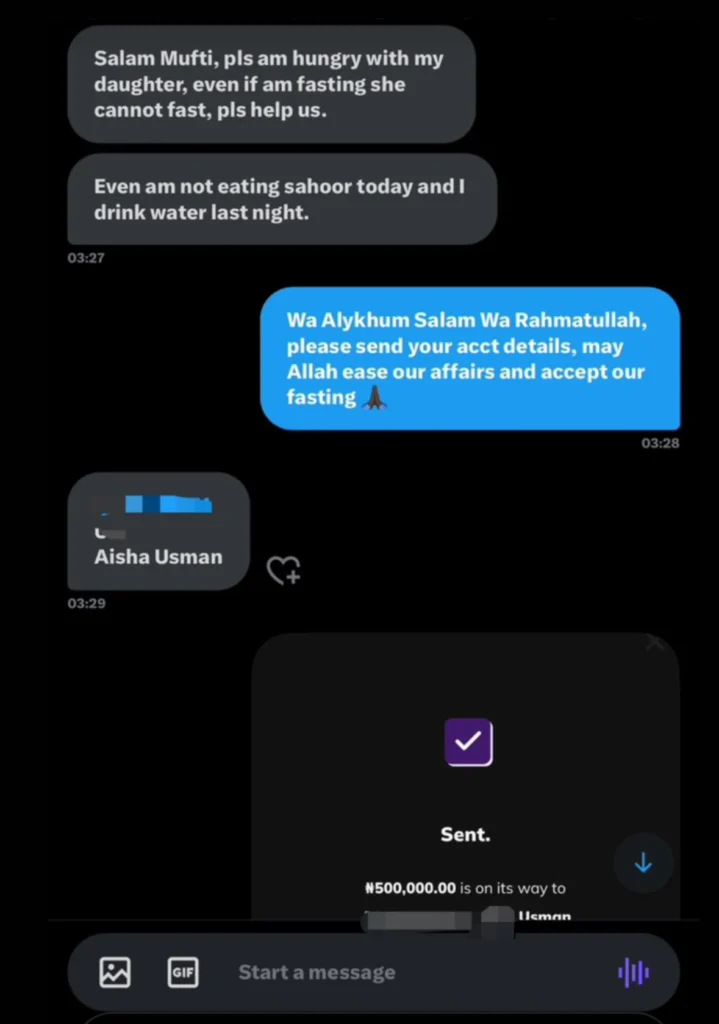 Philanthropist gets blocked after mistakenly sending N500k instead of N50k