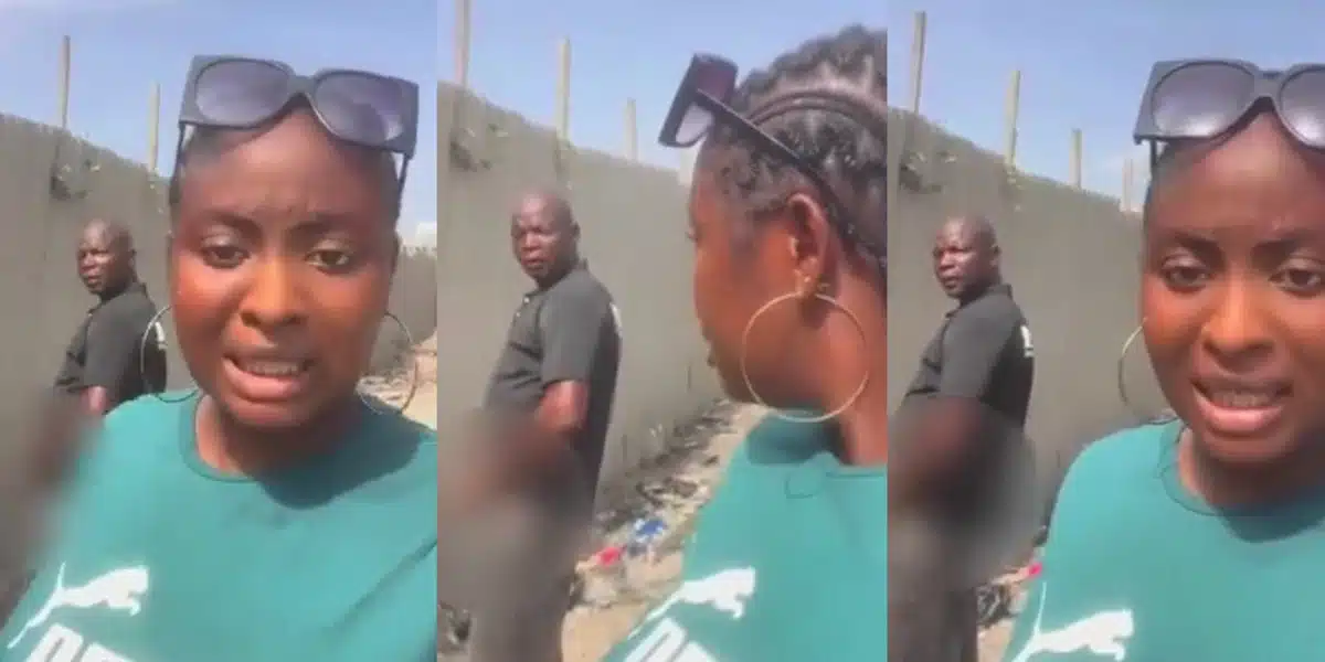 “This is harassment” — Netizens rage as lady records man urinating by the roadside