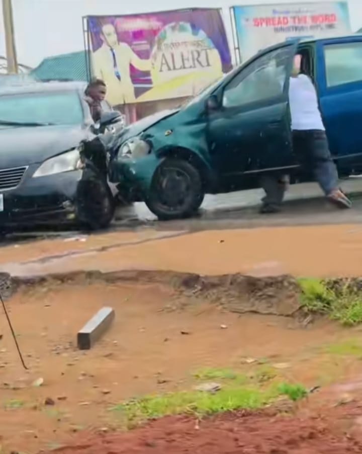 Commotion ensues as motorist collides into Lexus 