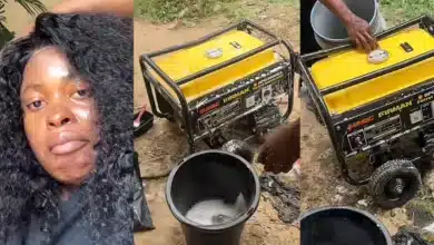 “Is this a mechanic or dry cleaner” — Lady downcast as engineer washed her generator with soap and water