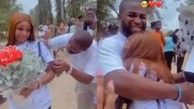 Lady emotional as her brother travels miles to attend her sign out from the university