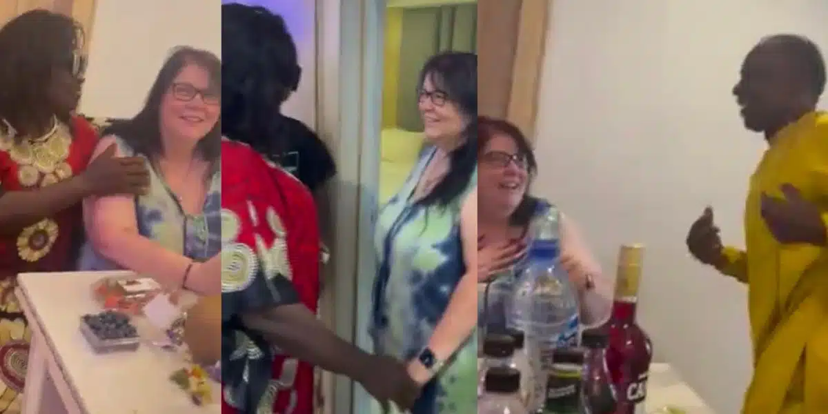 “They didn’t tell her to go and wash plates” — Reactions as man introduces his family to his wife
