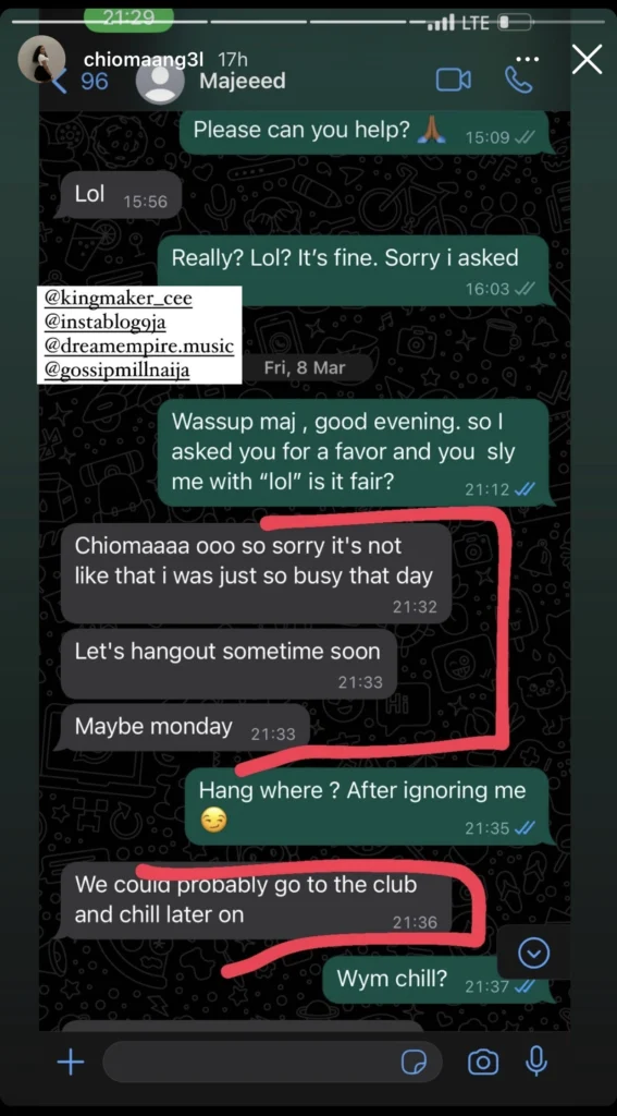 Slayqueen calls out Majeed for ghosting her after sex without paying the agreed sum of N1 Million 