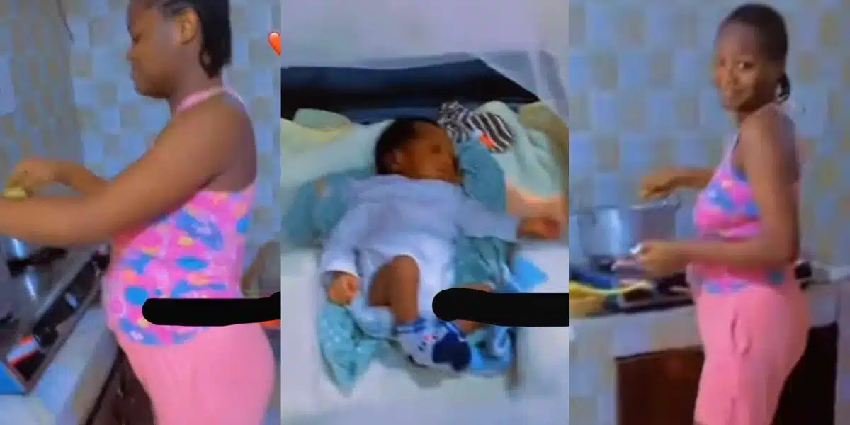 “Marry your friend” — Man advises as his wife agrees to cook for him a day after giving birth