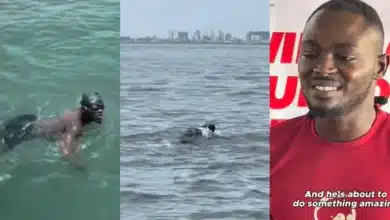 Nigerian swim coach leaves many impressed as he swims the entire length of Third Mainland Bridge