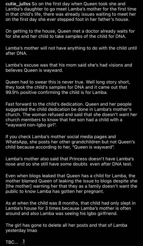 “His mother wants him to marry an Igbo woman” — Video of Queen narrating what Lord Lamba put her through trends  
