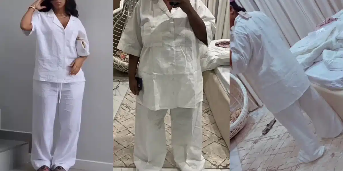 “Sew belt make you go register for taekwondo” — Reactions as lady shows off outfit she ordered vs what she got