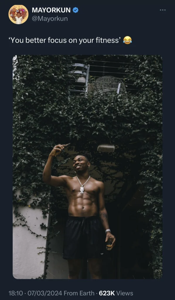 “You better focus on your fitness” — Mayorkun shades BNXN 