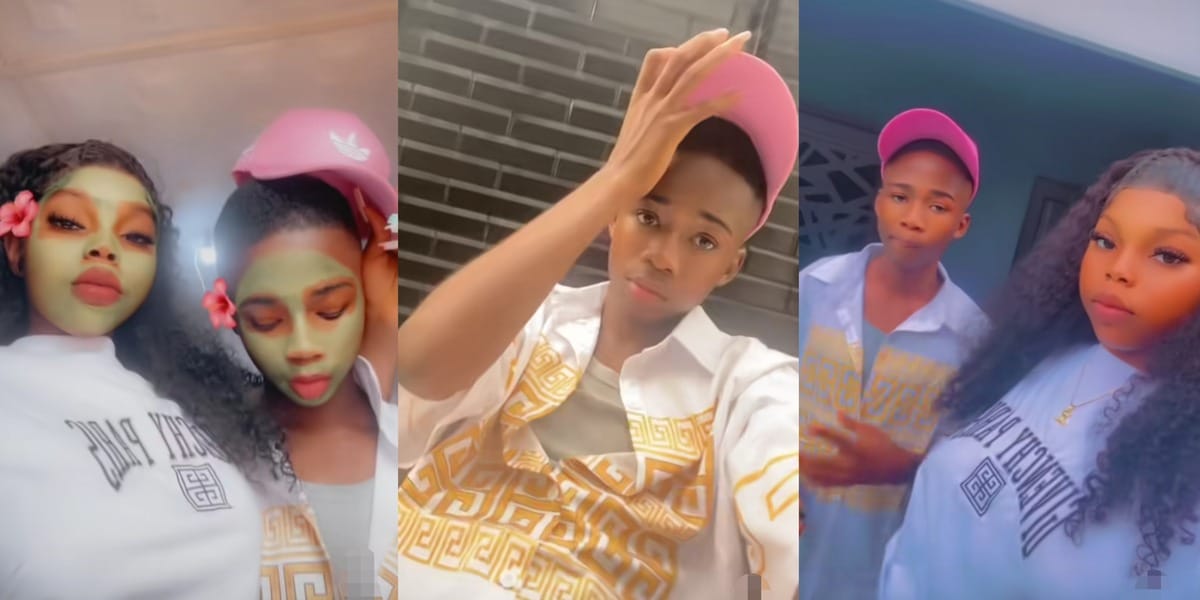 "This boy don reach 10?" - Nigerian boy sparks reactions as he flaunts flamboyant lifestyle, girlfriend on social media
