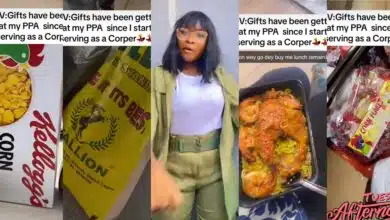 "From Milo to Cornflakes" - Youth corps member flaunts mouthwatering gifts from PPA since beginning of her NYSC